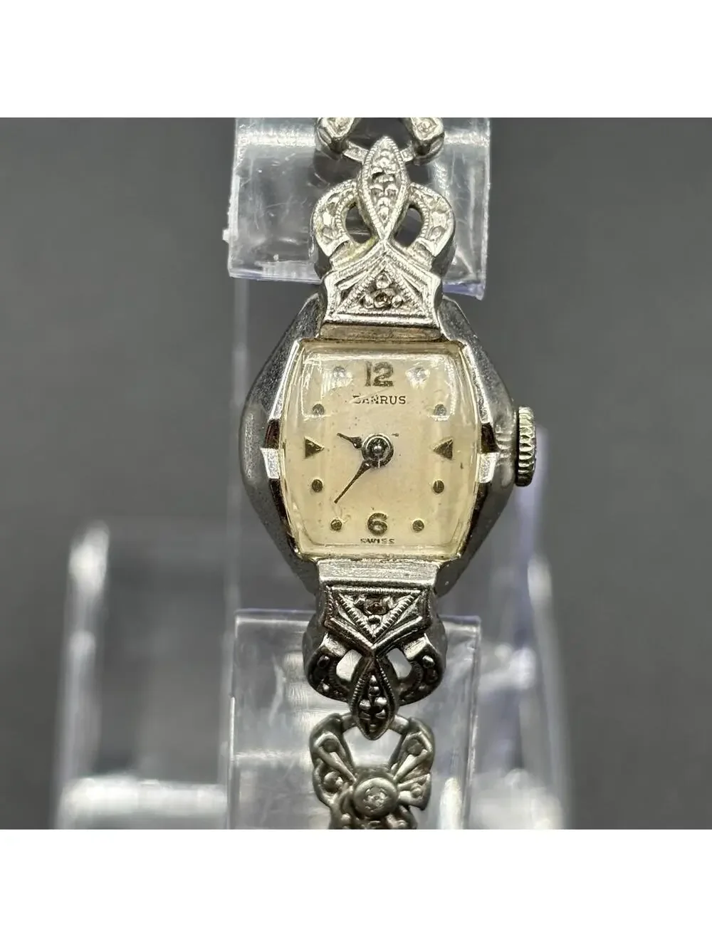 VTG Benrus Silver-Tone Swiss Cocktail Watch 10k-RGP Bezel & Stainless Steel